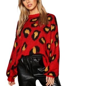 Leopard Brushed Jumper